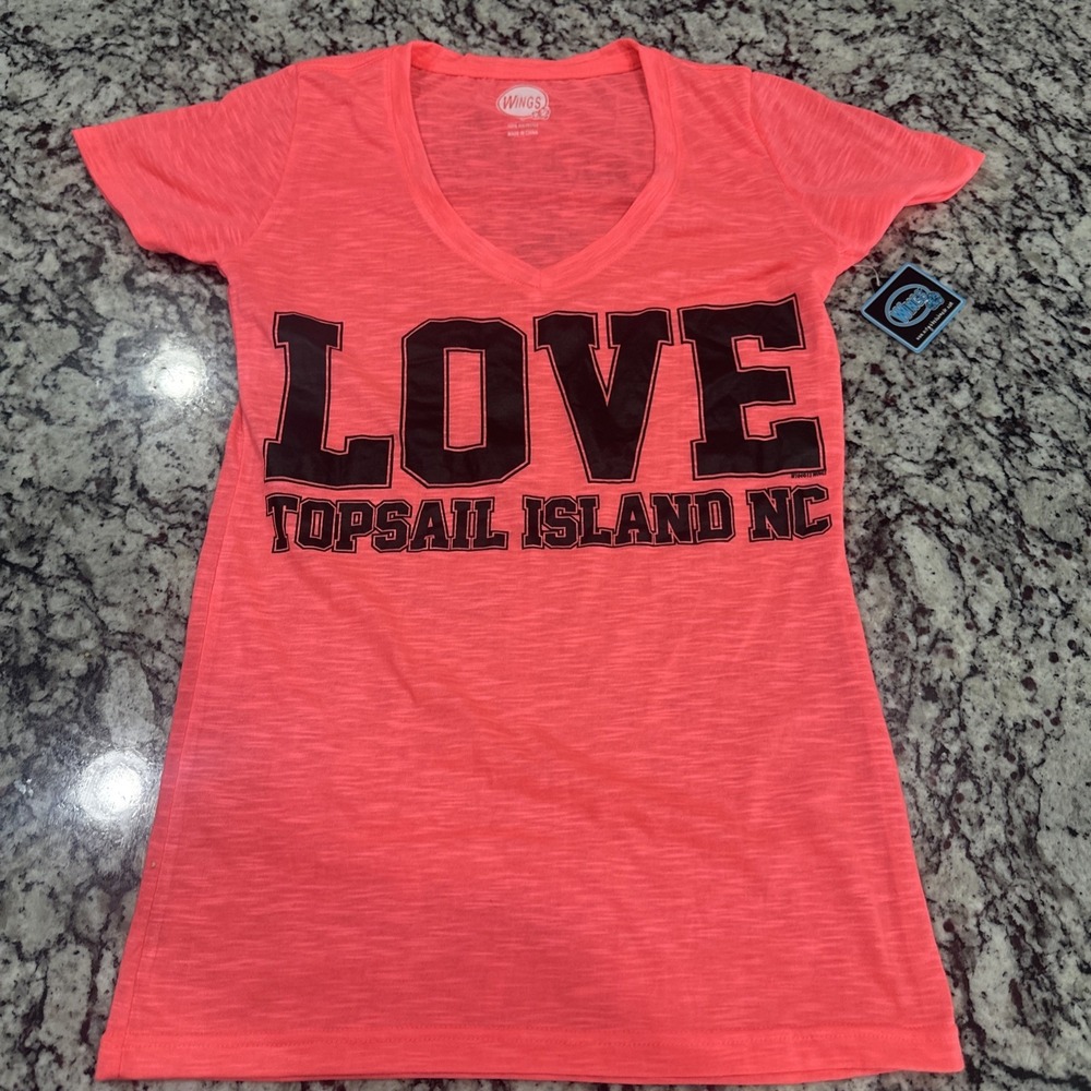 Topsail Beach North Carolina NC‎ T-Shirt Fluorescent Pink